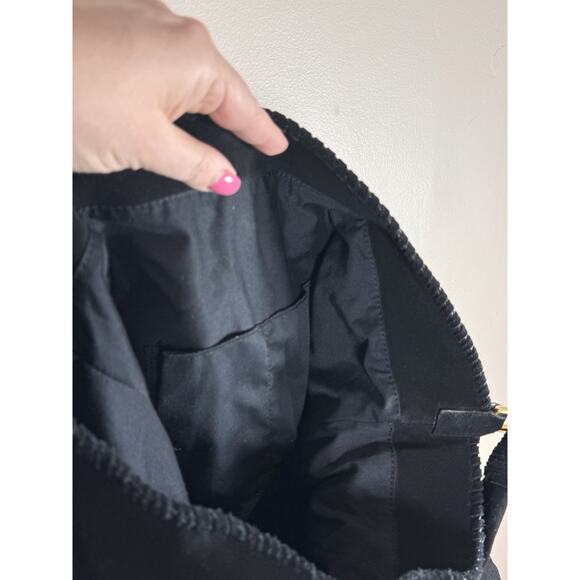 Margot Leather Hobo Tote Bag Purse Black Suede Fringe Festival Bohemian Western - Picture 6 of 10